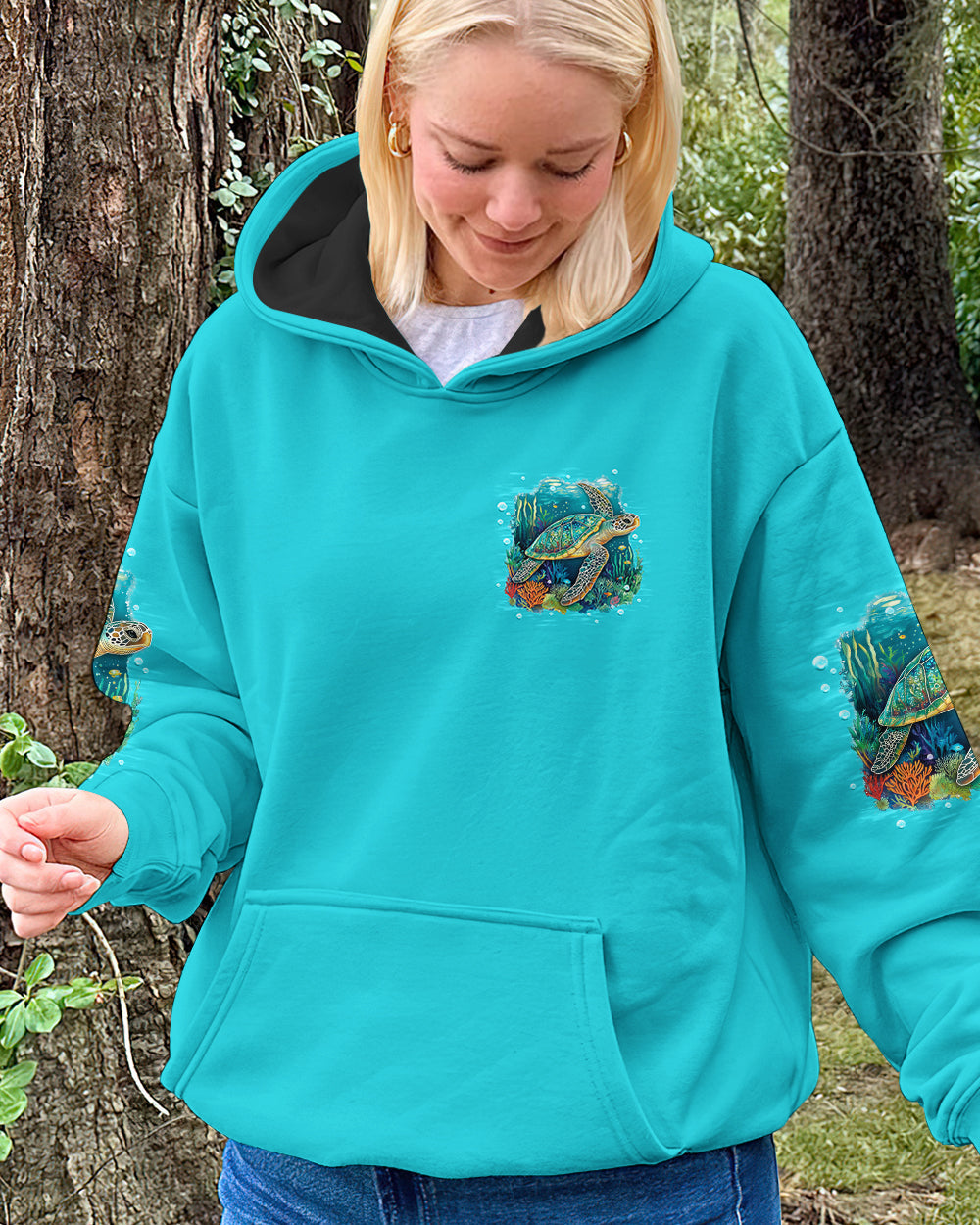 BLISSCORNERS SMELL THE SEA FEEL THE BREEZE TURTLE ALL OVER PRINT