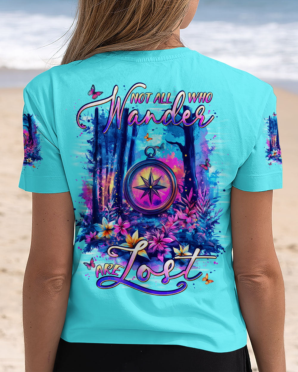 BLISSCORNERS NOT ALL WHO WANDER ARE LOST COMPASS ALL OVER PRINT