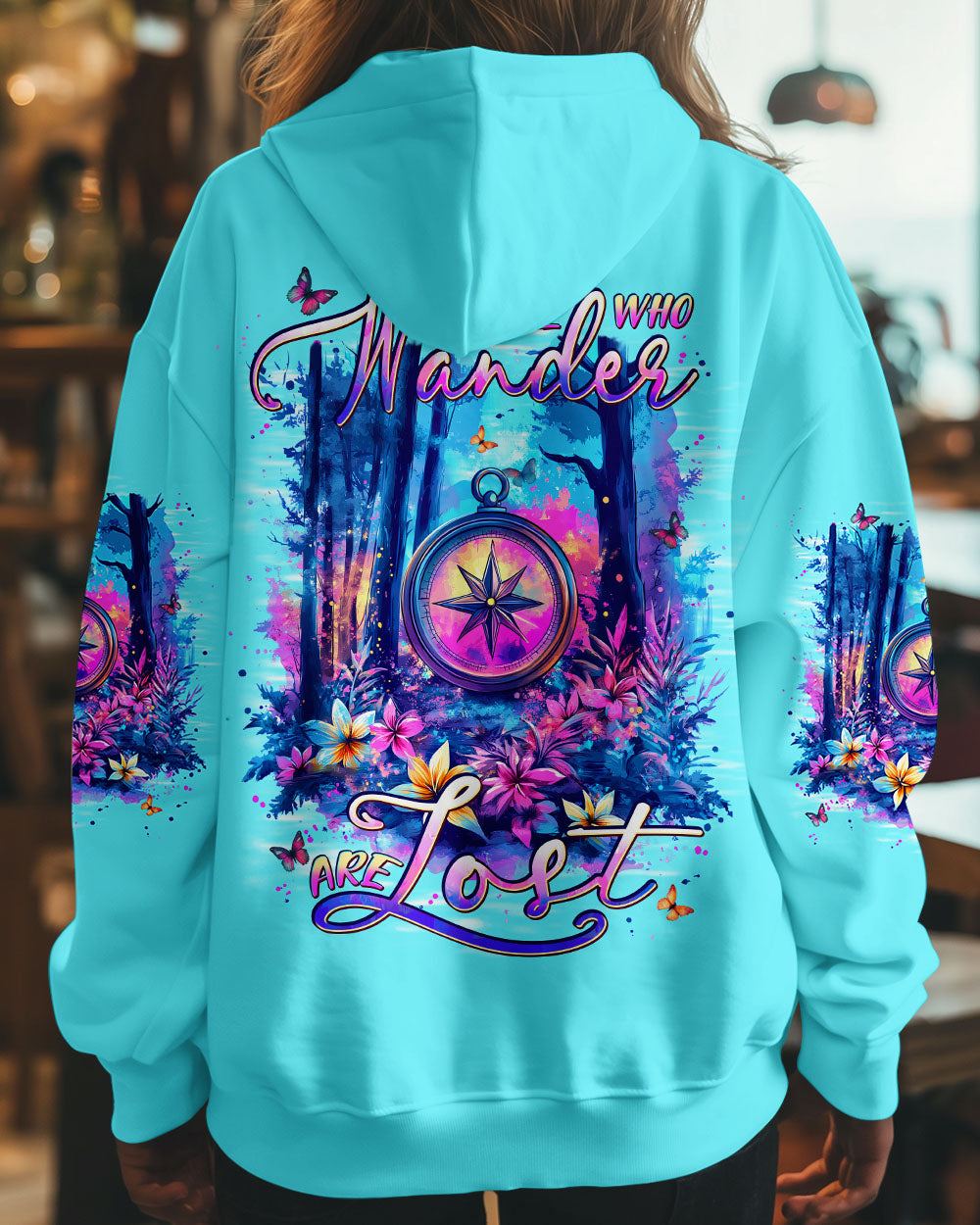 BLISSCORNERS NOT ALL WHO WANDER ARE LOST COMPASS ALL OVER PRINT