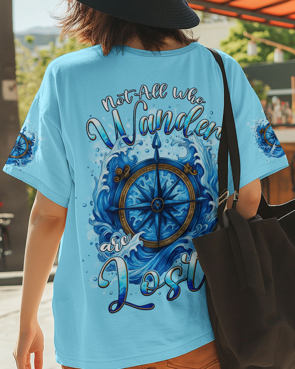 BLISSCORNERS NOT ALL WHO WANDER ARE LOST COMPASS ALL OVER PRINT