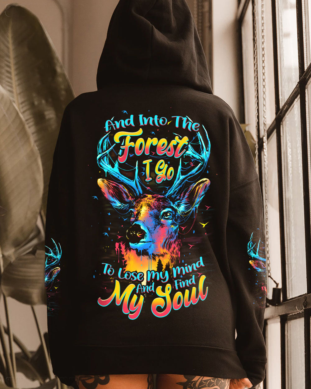 BLISSCORNERS AND INTO THE FOREST I GO DEER ALL OVER PRINT