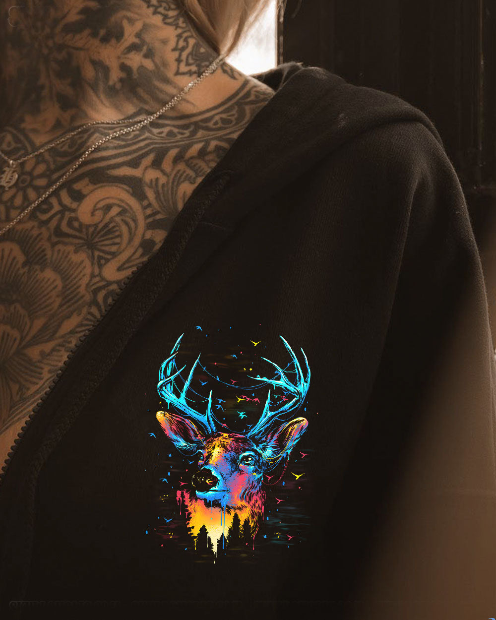 BLISSCORNERS AND INTO THE FOREST I GO DEER ALL OVER PRINT