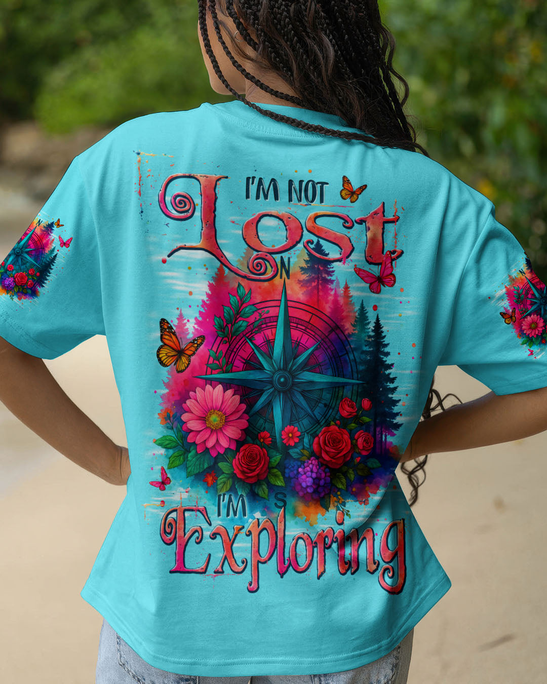 BLISSCORNERS I'M NOT LOST I'M EXPLORING COMPASS ALL OVER PRINT