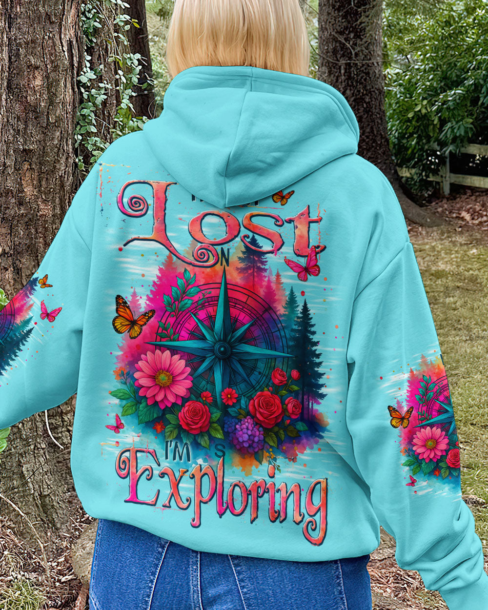 BLISSCORNERS I'M NOT LOST I'M EXPLORING COMPASS ALL OVER PRINT