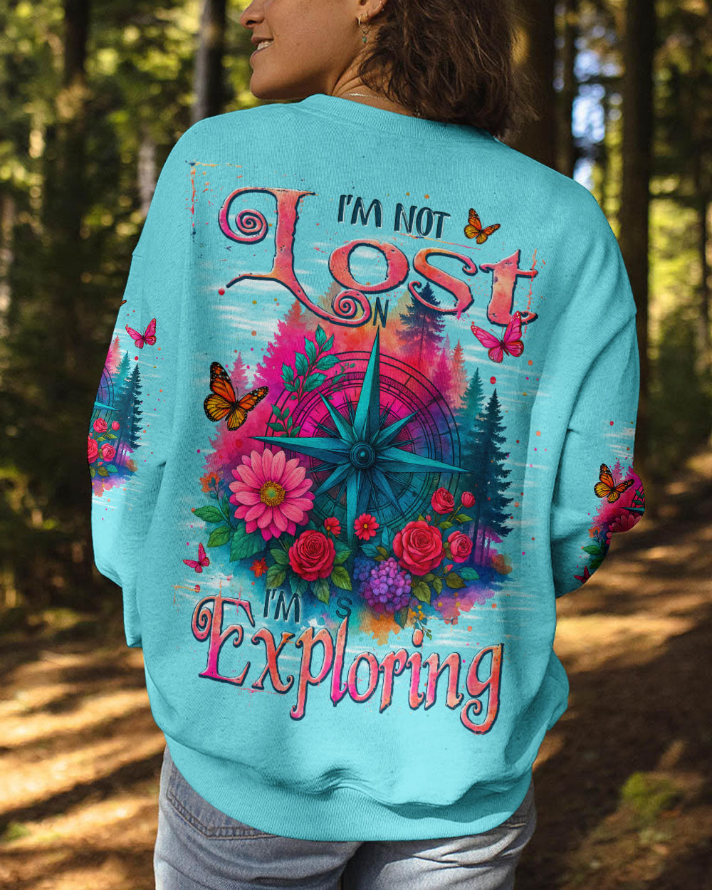 BLISSCORNERS I'M NOT LOST I'M EXPLORING COMPASS ALL OVER PRINT