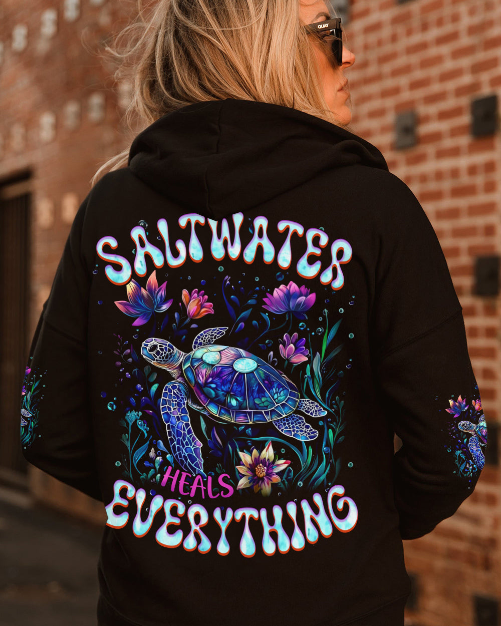 BLISSCORNERS SALTWATER HEALS EVERYTHING TURTLE ALL OVER PRINT