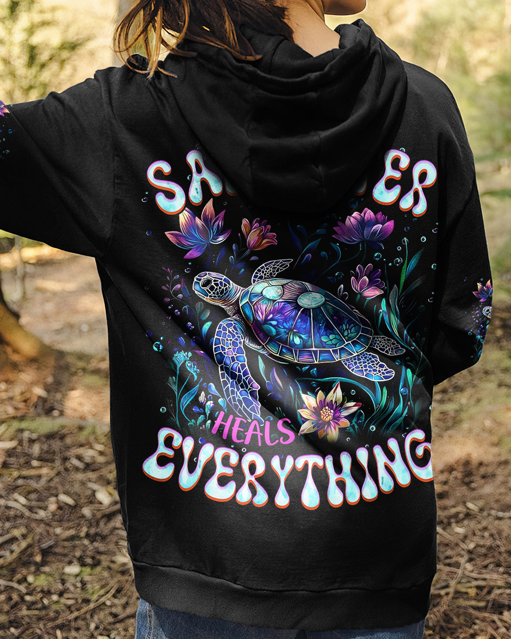 BLISSCORNERS SALTWATER HEALS EVERYTHING TURTLE ALL OVER PRINT