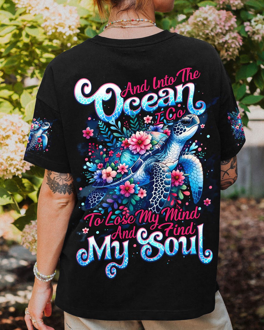 BLISSCORNERS AND INTO THE OCEAN I GO TURTLE ALL OVER PRINT