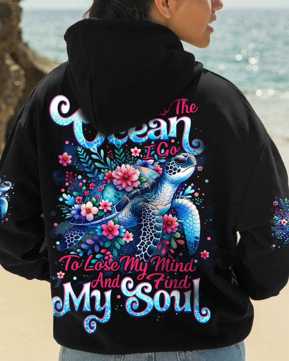BLISSCORNERS AND INTO THE OCEAN I GO TURTLE ALL OVER PRINT