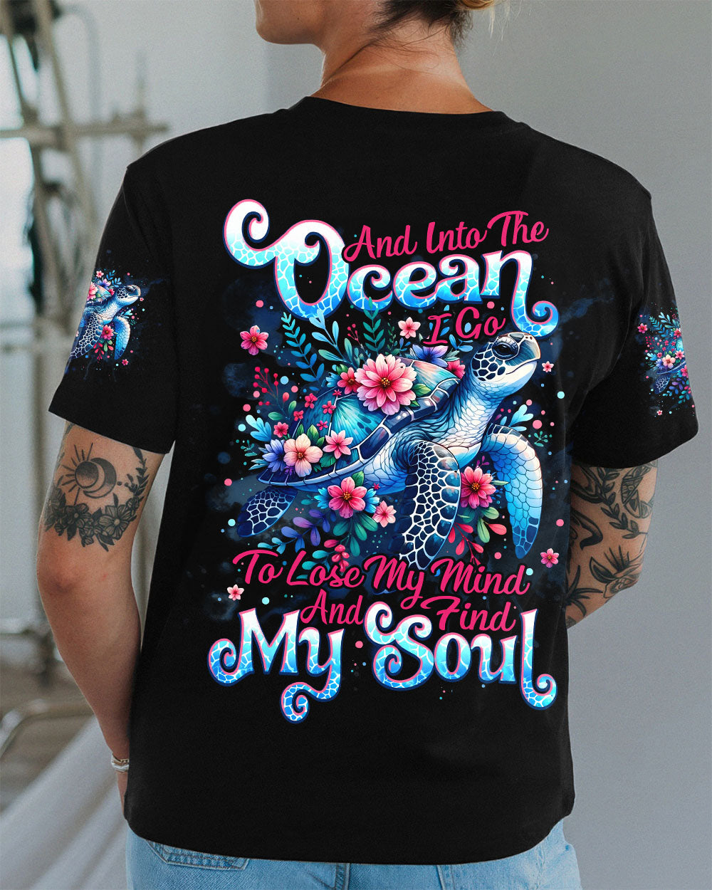 BLISSCORNERS AND INTO THE OCEAN I GO TURTLE ALL OVER PRINT