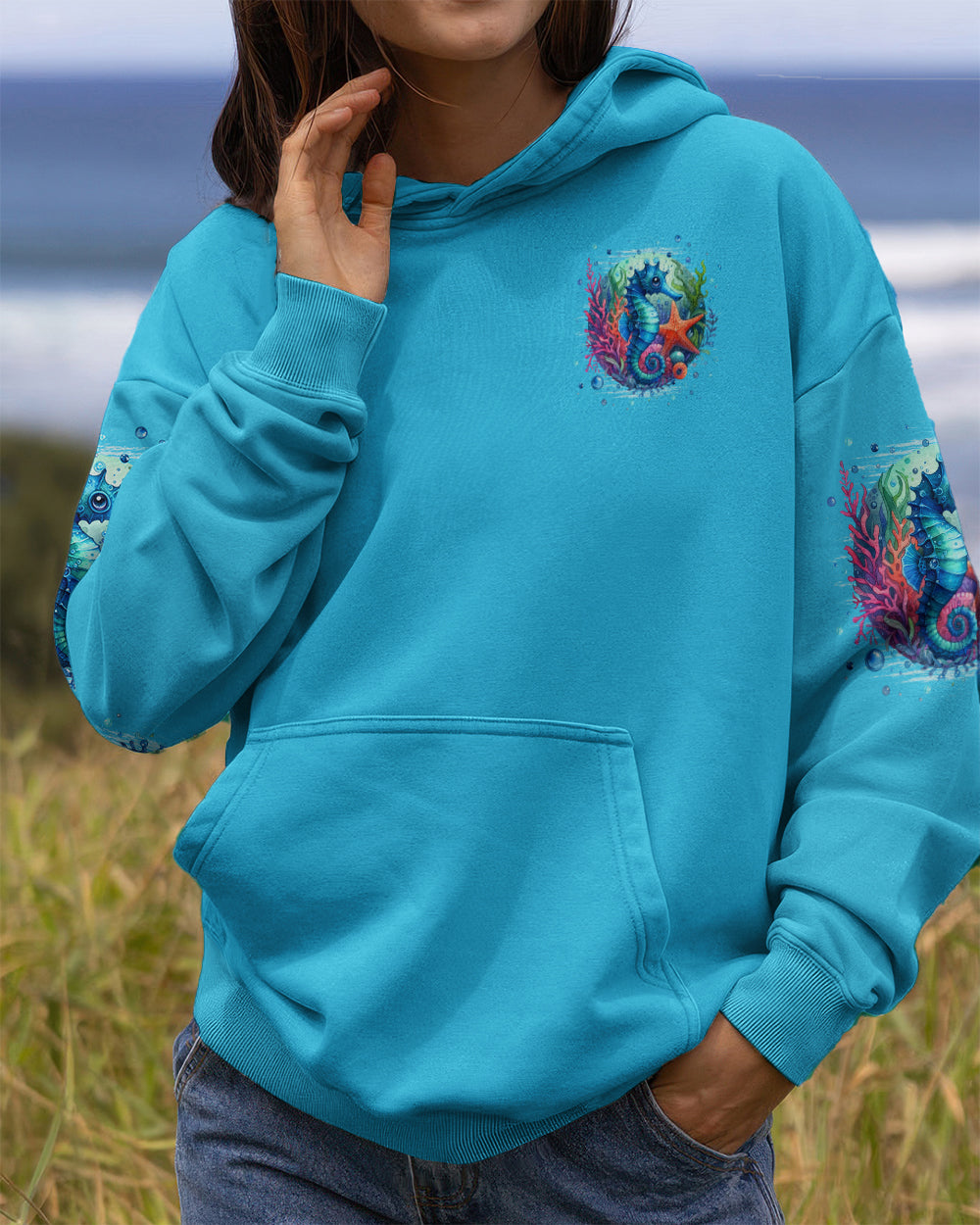 BLISSCORNERS SALTWATER HEALS EVERYTHING SEAHORSE ALL OVER PRINT