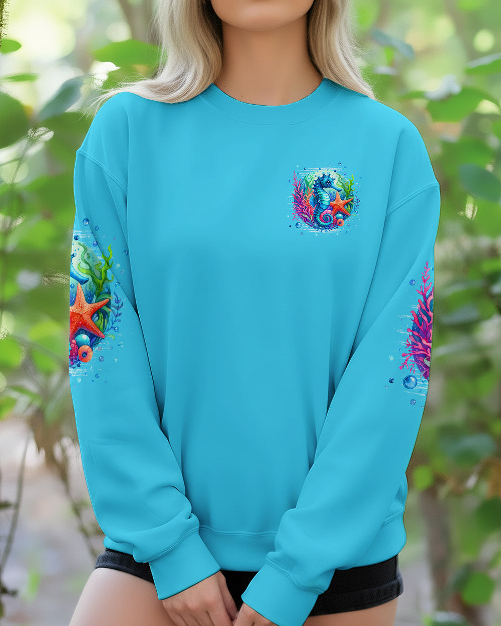BLISSCORNERS SALTWATER HEALS EVERYTHING SEAHORSE ALL OVER PRINT