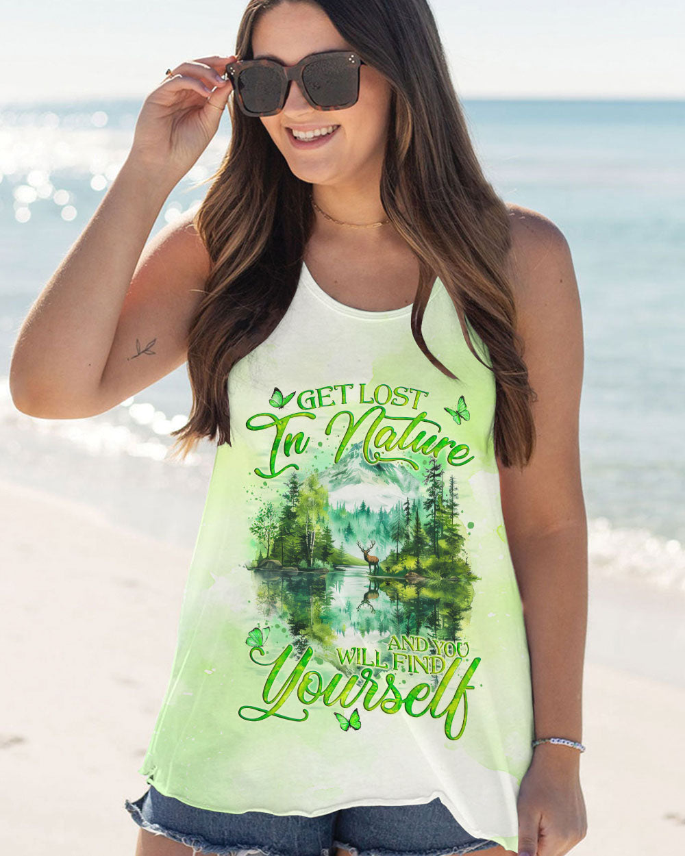 BLISSCORNERS GET LOST IN NATURE AND FIND YOURSELF COMPASS ALL OVER PRINT