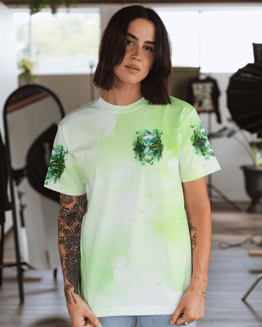 BLISSCORNERS GET LOST IN NATURE AND FIND YOURSELF COMPASS ALL OVER PRINT