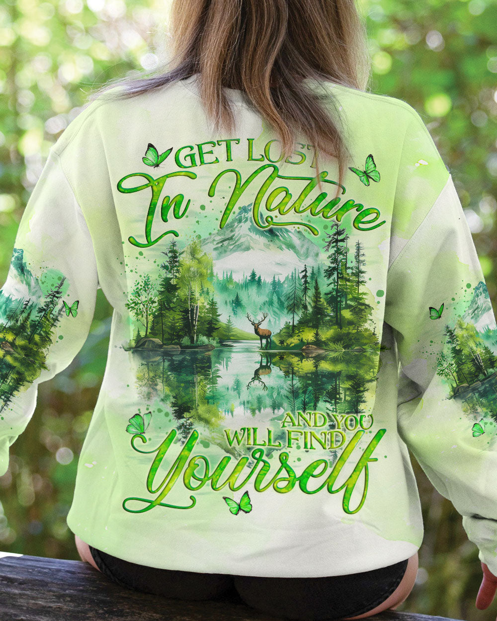 BLISSCORNERS GET LOST IN NATURE AND FIND YOURSELF COMPASS ALL OVER PRINT