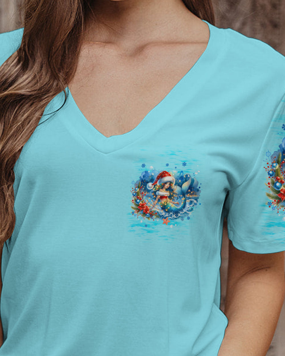 BLISSCORNERS HOLLY JOLLY MERMAID CHRISTMAS ALL OVER PRINT