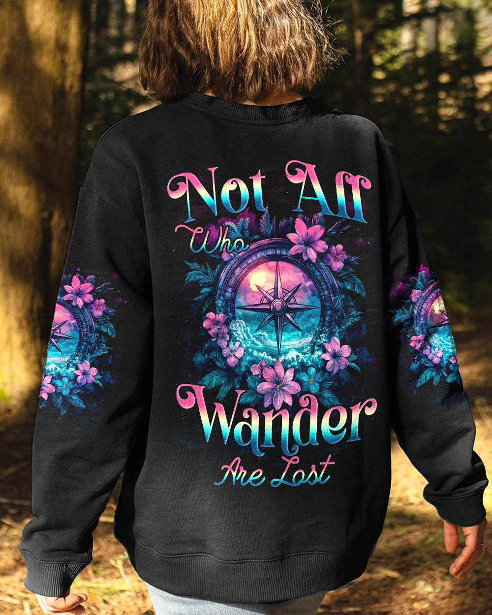 BLISSCORNERS NOT ALL WHO WANDER ARE LOST COMPASS ALL OVER PRINT