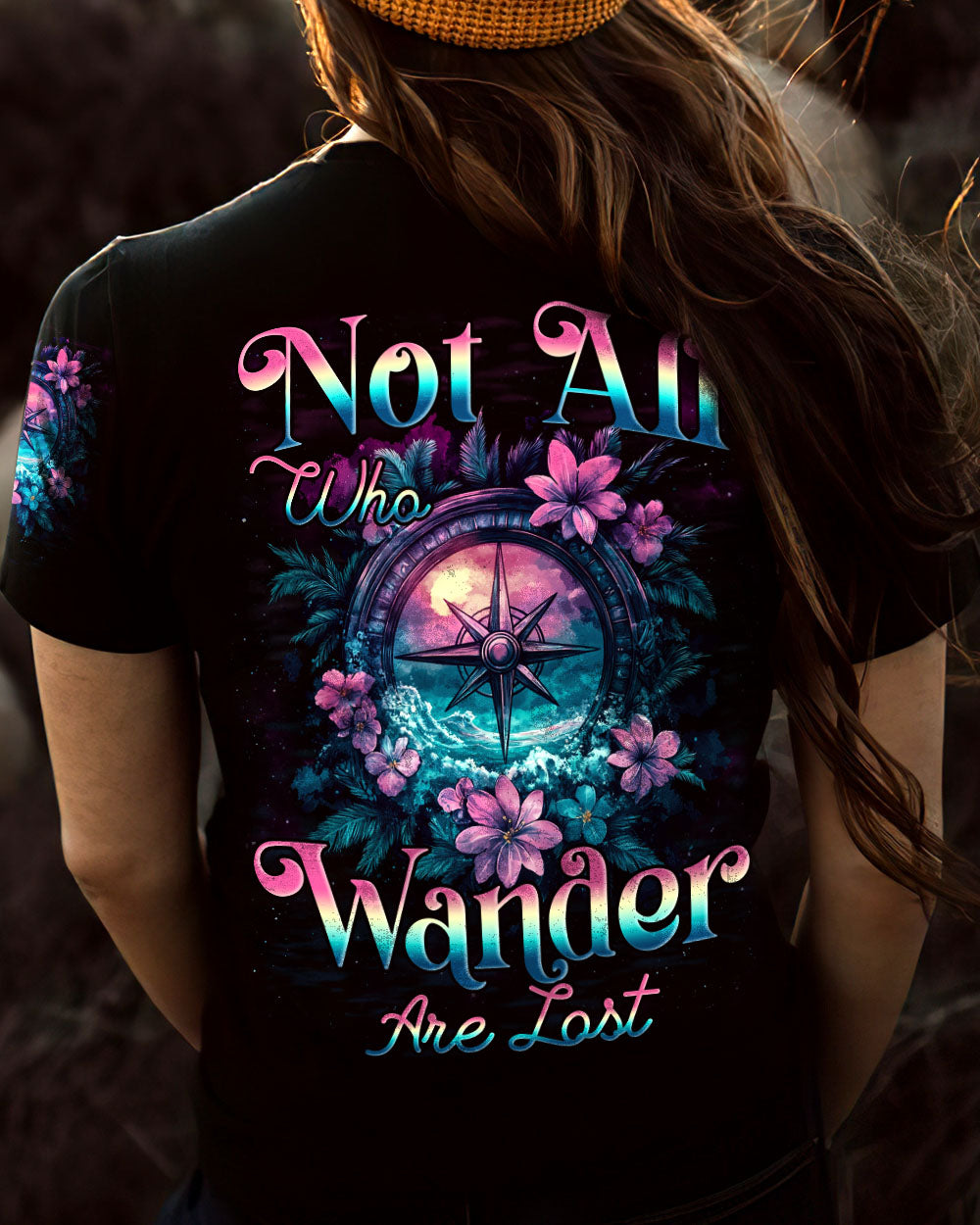 BLISSCORNERS NOT ALL WHO WANDER ARE LOST COMPASS ALL OVER PRINT
