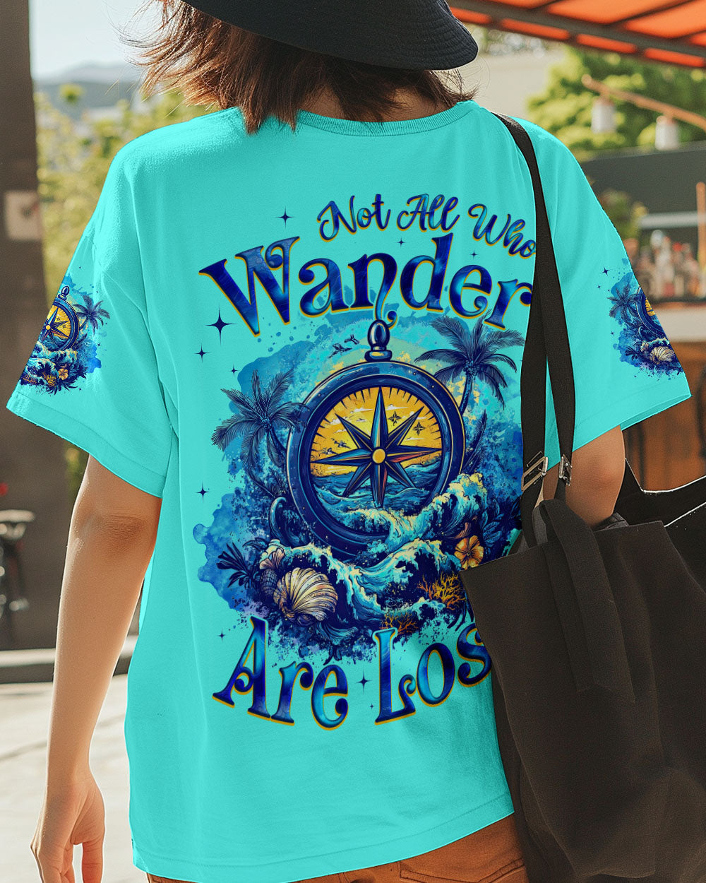 BLISSCORNERS NOT ALL WHO WANDER ARE LOST COMPASS ALL OVER PRINT