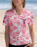 BLISSCORNERS PRETTY IN PINK DEER HUNTING ALL OVER PRINT