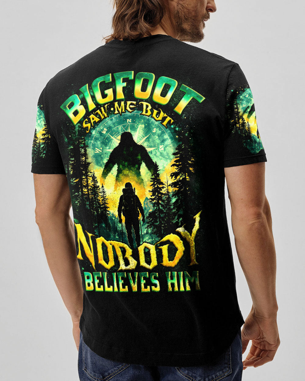 BLISSCORNERS BIGFOOT SAW ME BUT NOBODY BELIEVES HIM ALL OVER PRINT