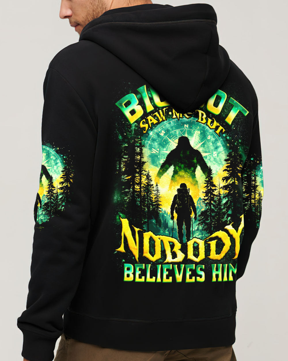 BLISSCORNERS BIGFOOT SAW ME BUT NOBODY BELIEVES HIM ALL OVER PRINT