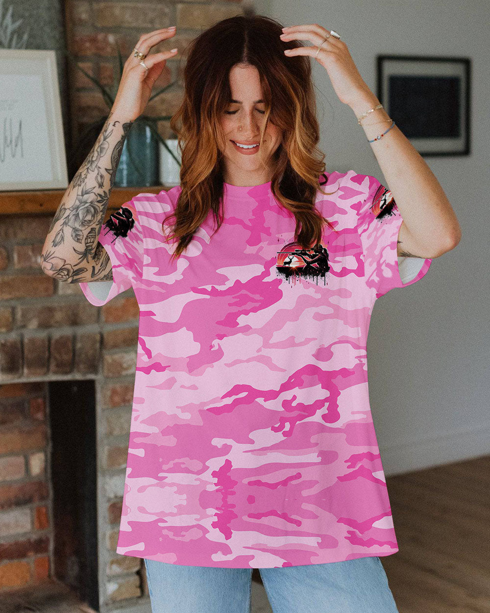 BLISSCORNERS PRETTY IN PINK HUNTING ALL OVER PRINT