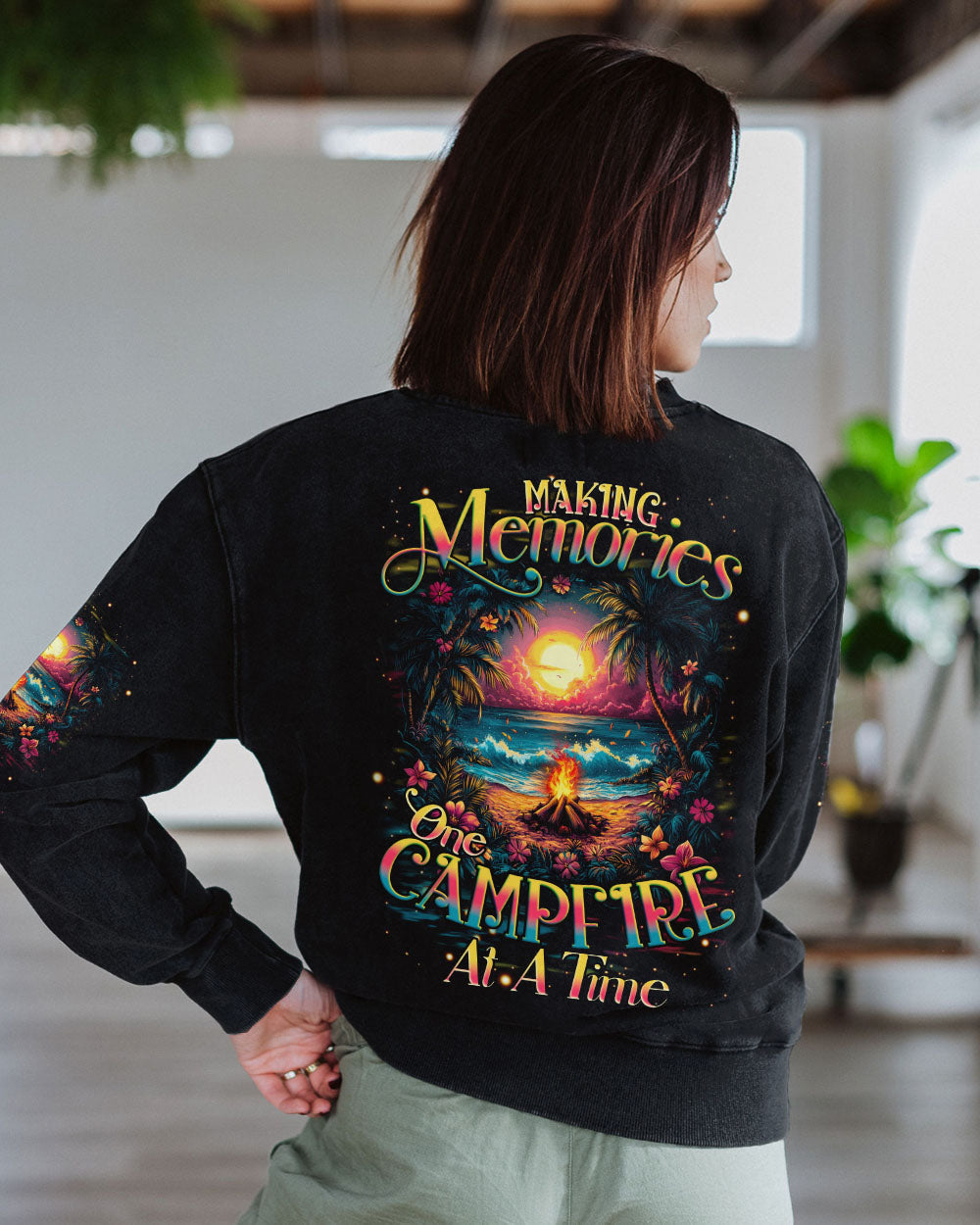 BLISSCORNERS MAKING MEMORIES ONE CAMPFIRE AT A TIME BEACH ALL OVER PRINT