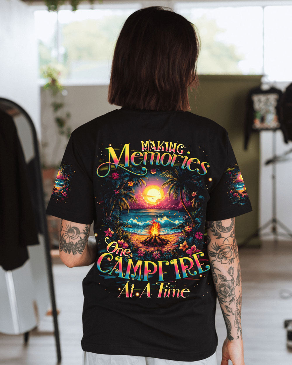 BLISSCORNERS MAKING MEMORIES ONE CAMPFIRE AT A TIME BEACH ALL OVER PRINT