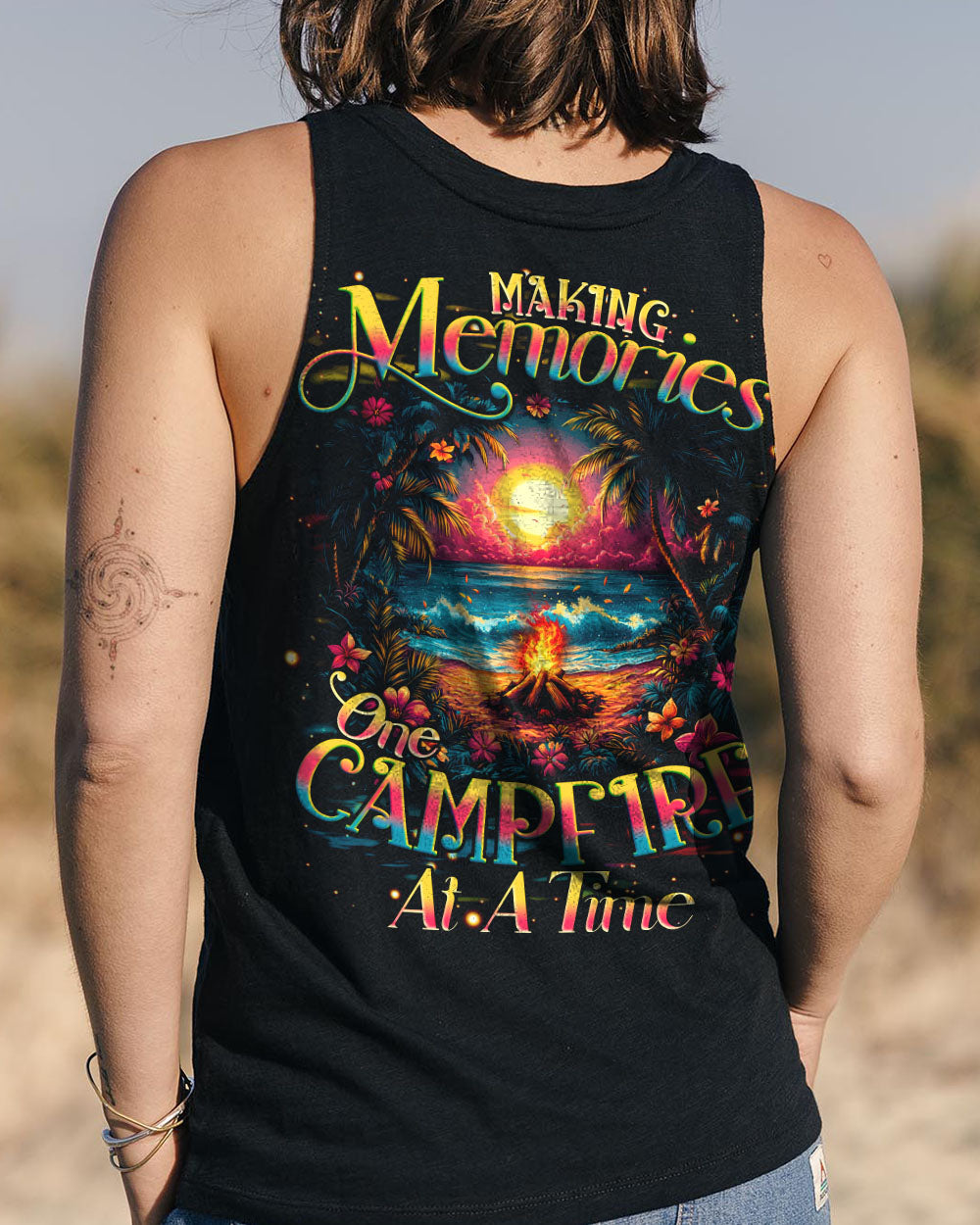 BLISSCORNERS MAKING MEMORIES ONE CAMPFIRE AT A TIME BEACH ALL OVER PRINT