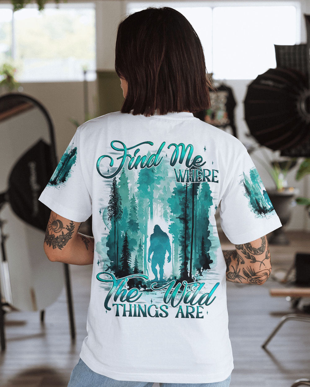 BLISSCORNERS FIND ME WHERE THE WILD THINGS ARE BIGFOOT  ALL OVER PRINT