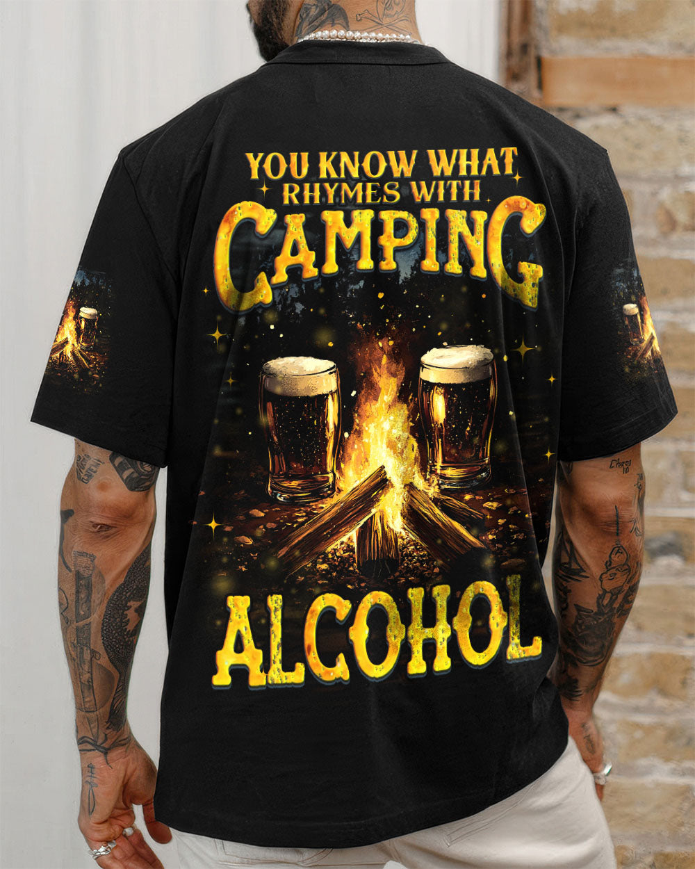 BLISSCORNERS WHAT RHYMES WITH CAMPING ALL OVER PRINT