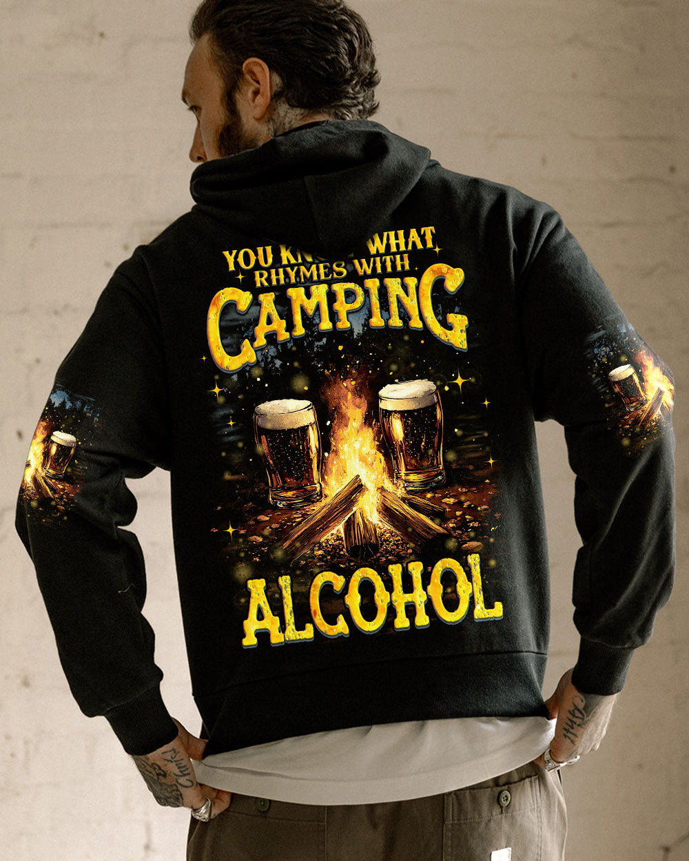 BLISSCORNERS WHAT RHYMES WITH CAMPING ALL OVER PRINT