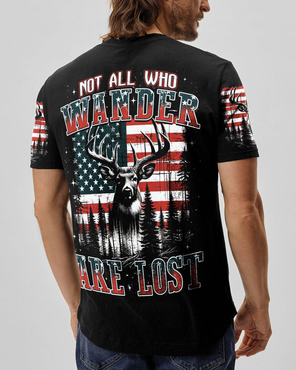 BLISSCORNERS NOT ALL WHO WANDER ARE LOST DEER ALL OVER PRINT