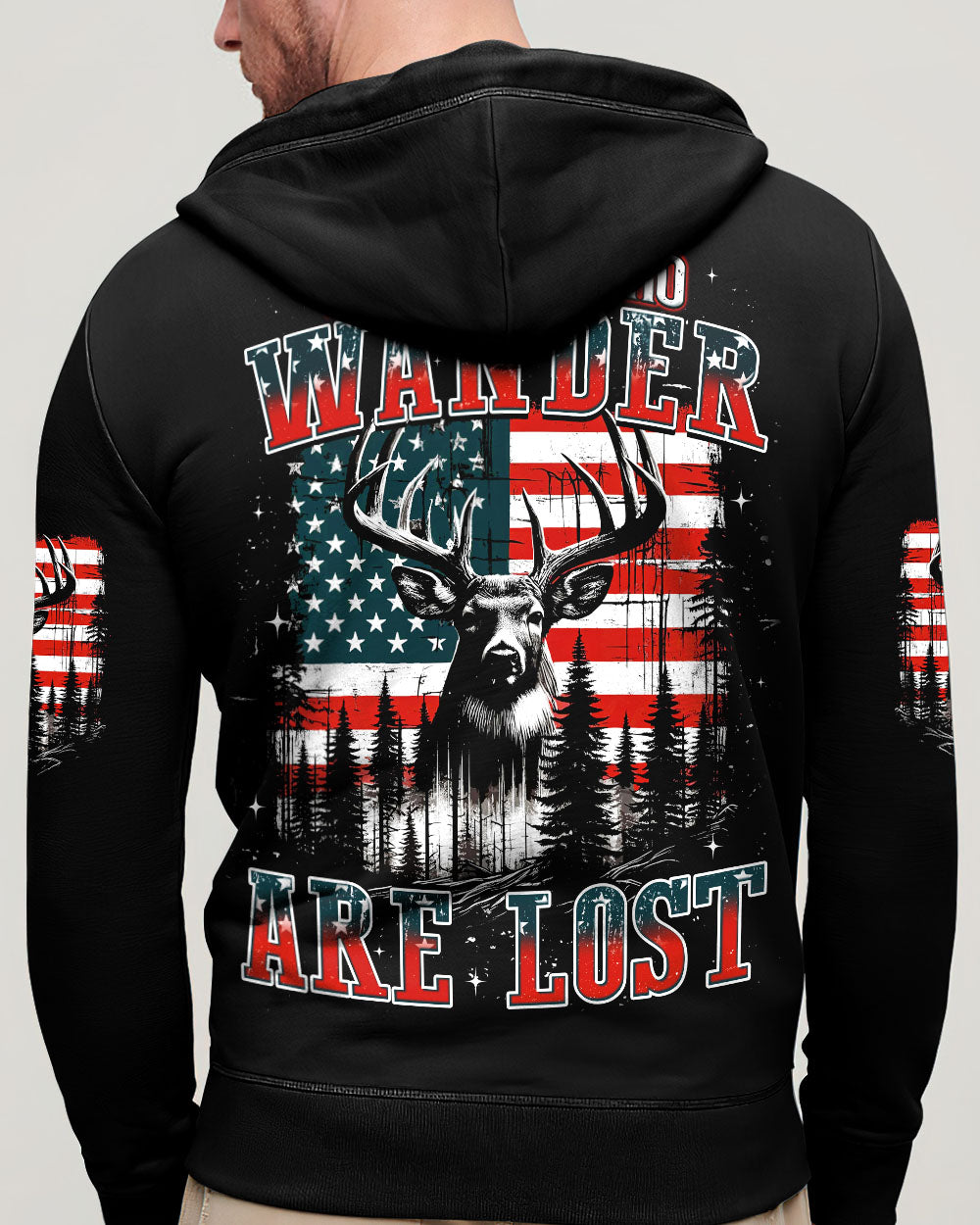 BLISSCORNERS NOT ALL WHO WANDER ARE LOST DEER ALL OVER PRINT