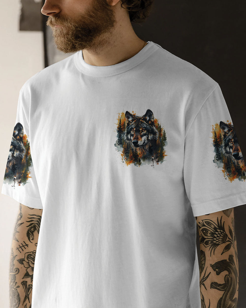 BLISSCORNERS NOT ALL WHO WANDER ARE LOST WOLF ALL OVER PRINT