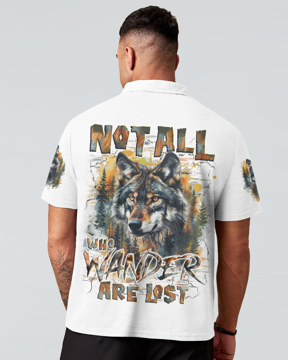 BLISSCORNERS NOT ALL WHO WANDER ARE LOST WOLF ALL OVER PRINT