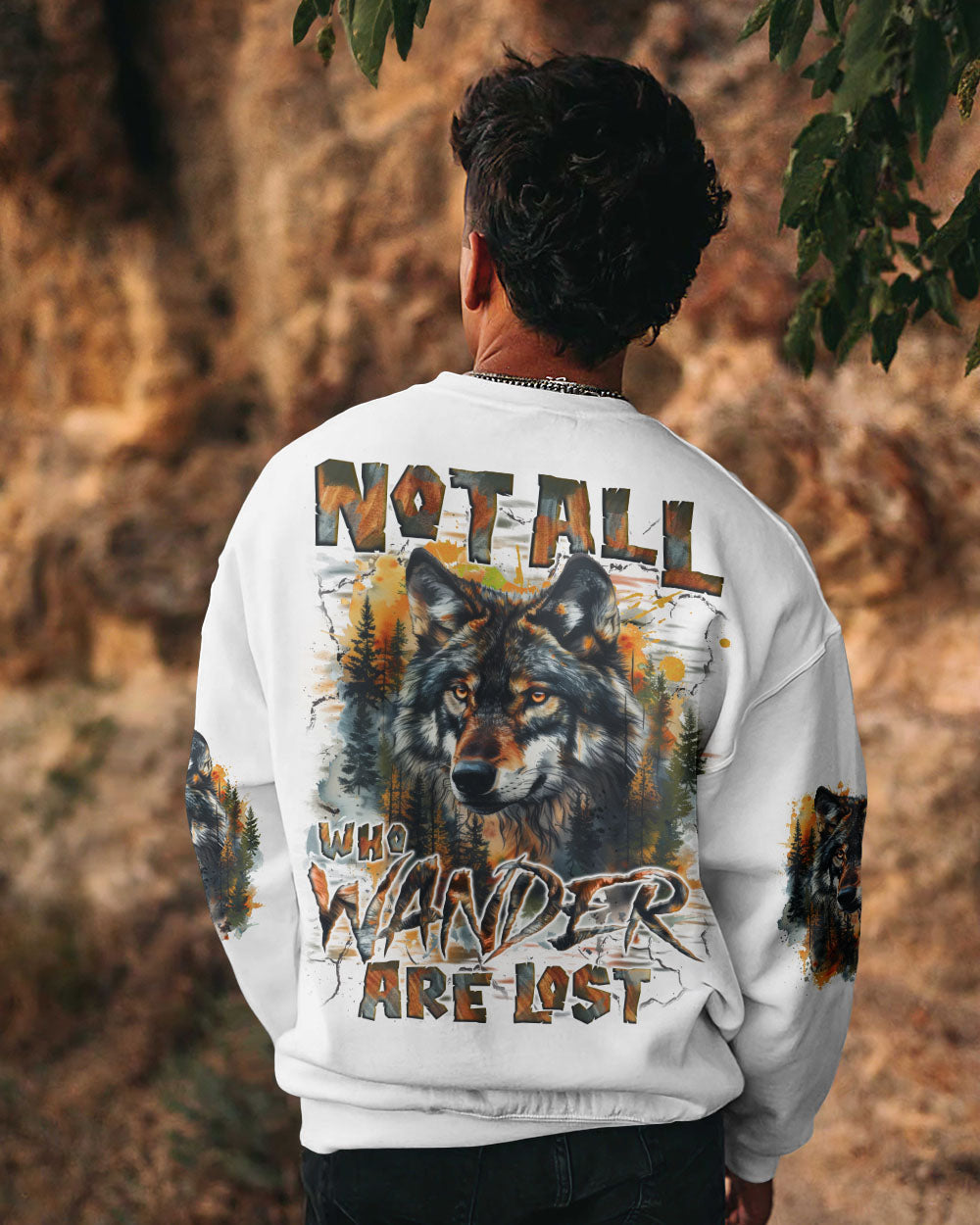 BLISSCORNERS NOT ALL WHO WANDER ARE LOST WOLF ALL OVER PRINT