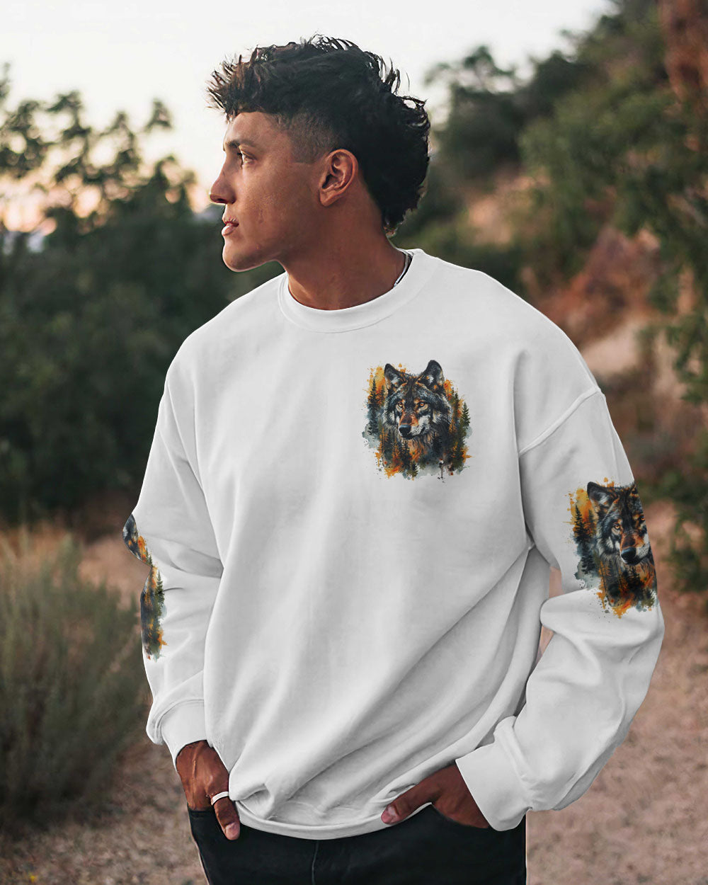 BLISSCORNERS NOT ALL WHO WANDER ARE LOST WOLF ALL OVER PRINT