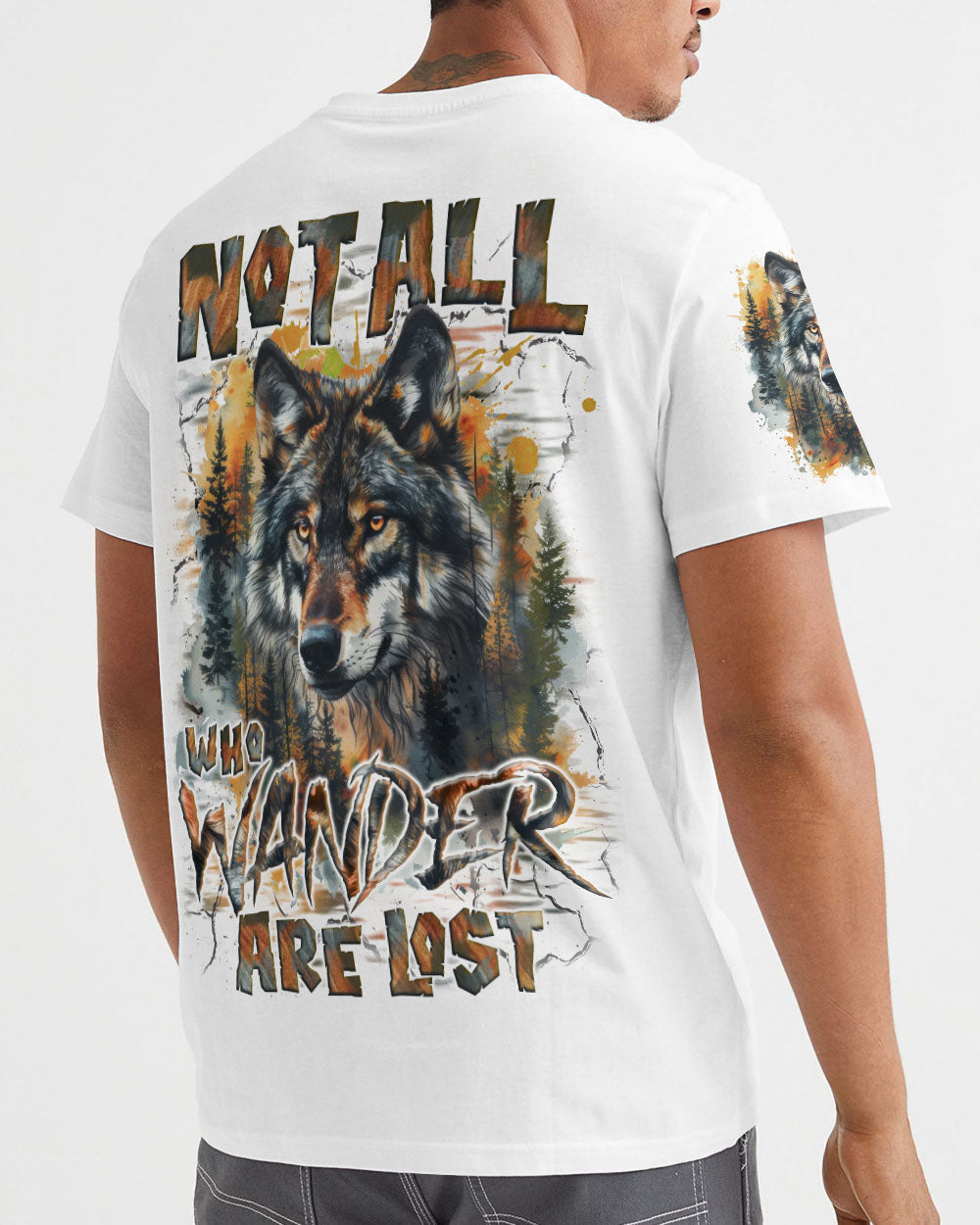 BLISSCORNERS NOT ALL WHO WANDER ARE LOST WOLF ALL OVER PRINT