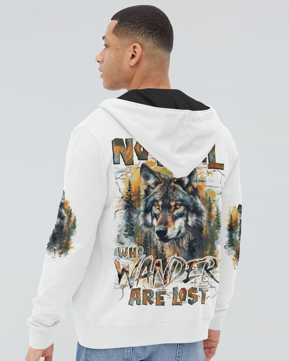 BLISSCORNERS NOT ALL WHO WANDER ARE LOST WOLF ALL OVER PRINT
