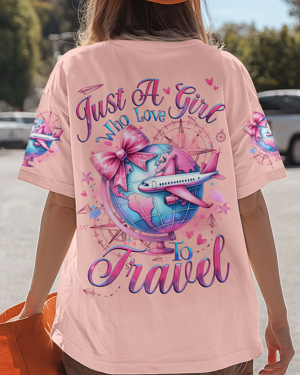 BLISSCORNERS JUST A GIRL WHO LOVES TRAVEL ALL OVER PRINT