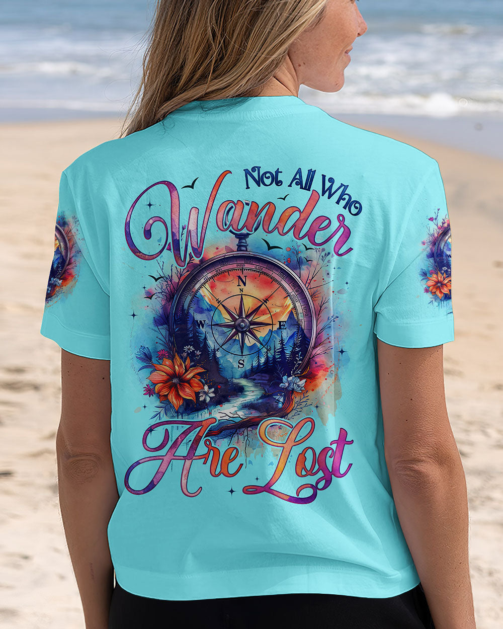 BLISSCORNERS NOT ALL WHO WANDER ARE NOT COMPASS ALL OVER PRINT
