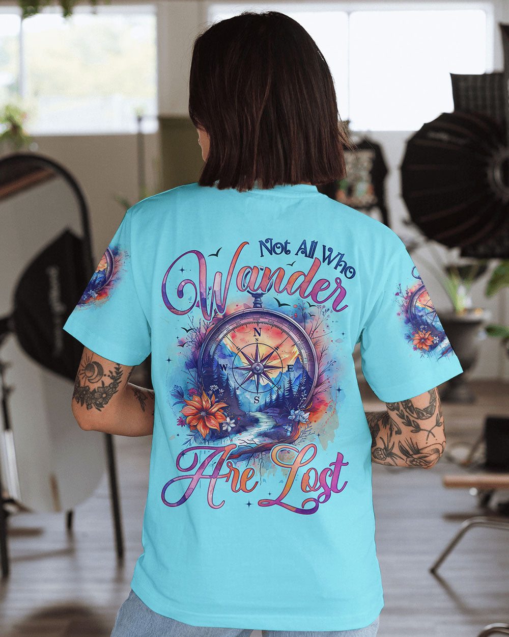 BLISSCORNERS NOT ALL WHO WANDER ARE NOT COMPASS ALL OVER PRINT