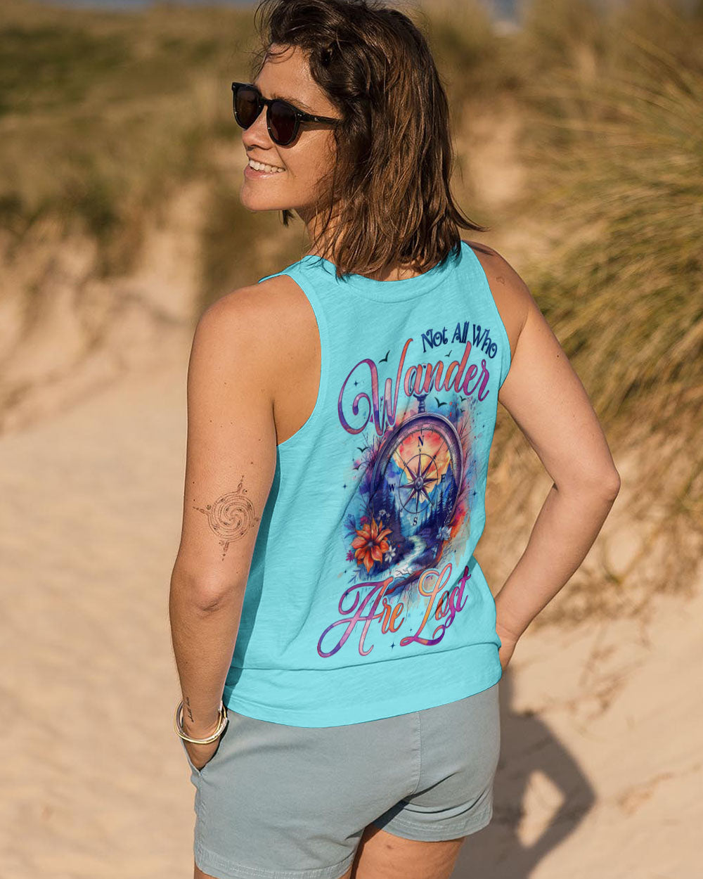 BLISSCORNERS NOT ALL WHO WANDER ARE NOT COMPASS ALL OVER PRINT