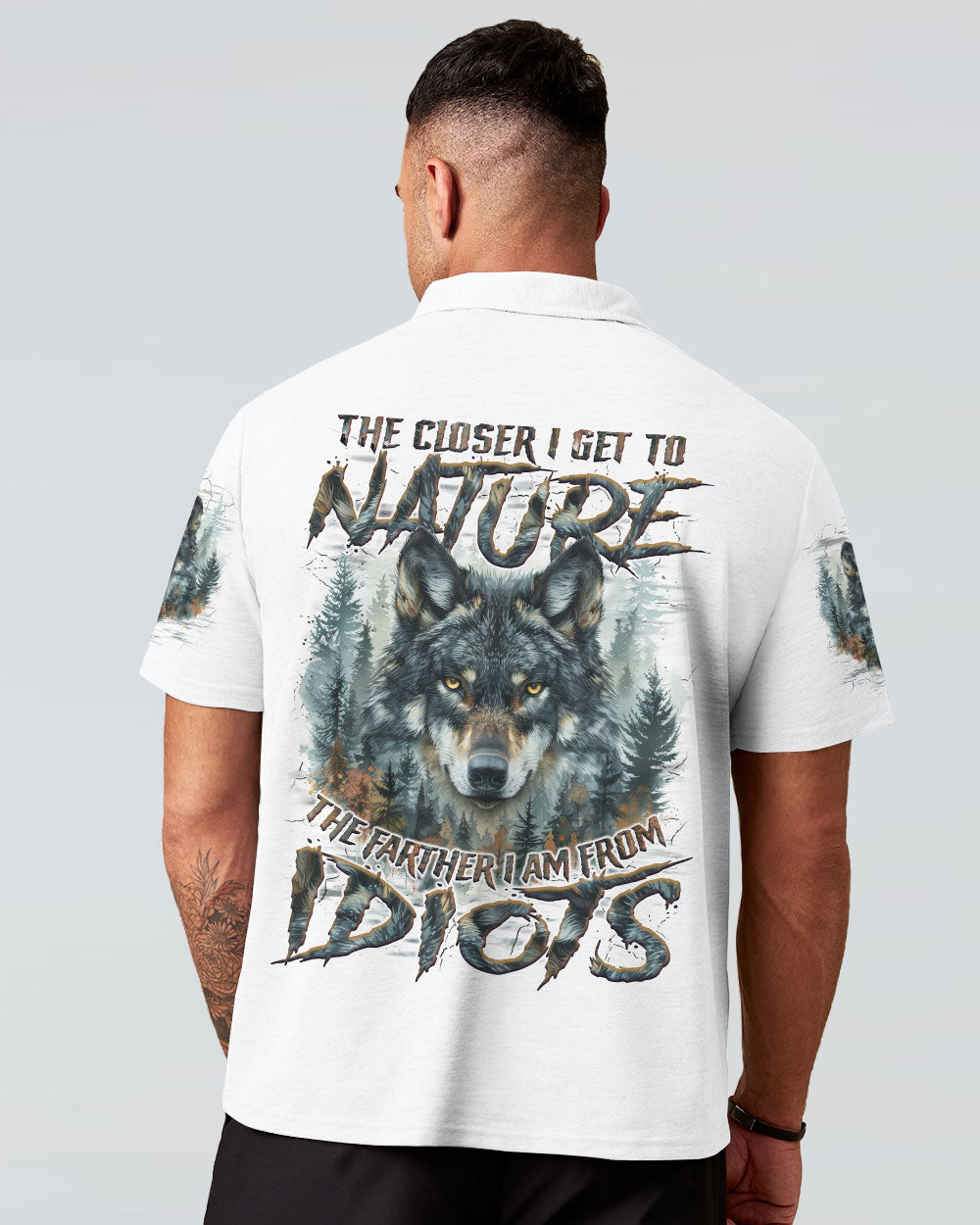 BLISSCORNERS THE CLOSER I GET TO NATURE WOLF ALL OVER PRINT
