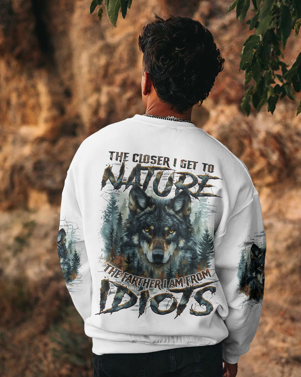 BLISSCORNERS THE CLOSER I GET TO NATURE WOLF ALL OVER PRINT