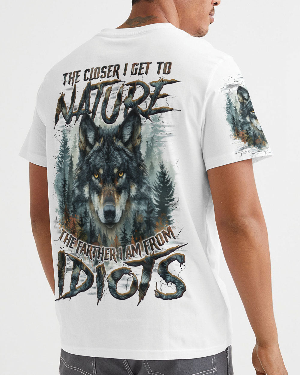 BLISSCORNERS THE CLOSER I GET TO NATURE WOLF ALL OVER PRINT