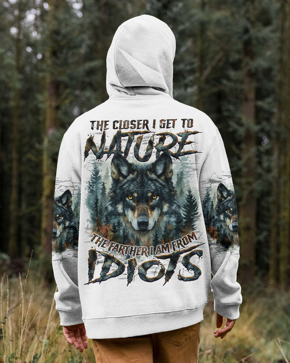 BLISSCORNERS THE CLOSER I GET TO NATURE WOLF ALL OVER PRINT