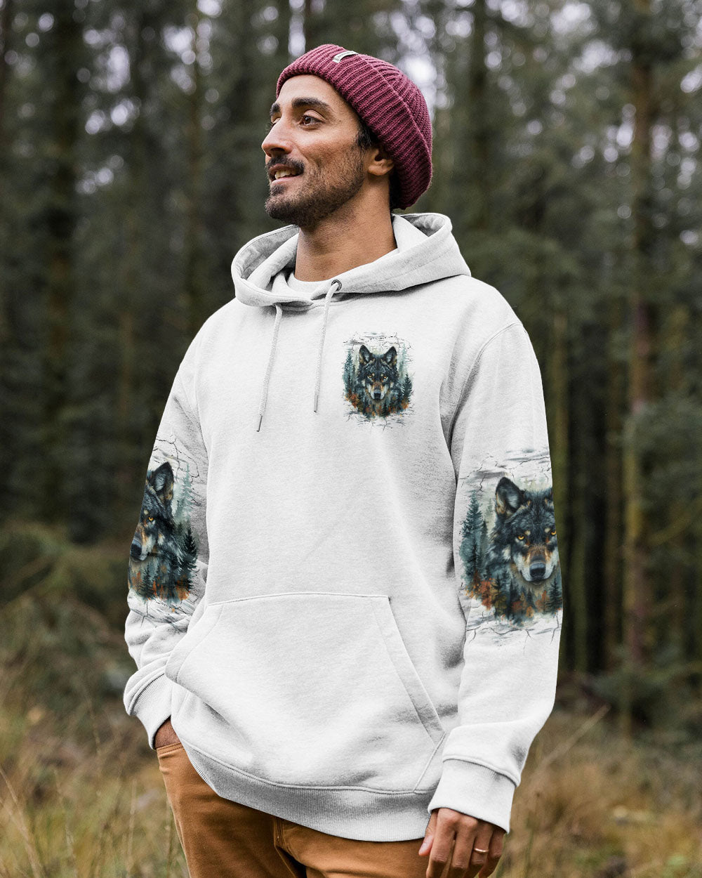 BLISSCORNERS THE CLOSER I GET TO NATURE WOLF ALL OVER PRINT